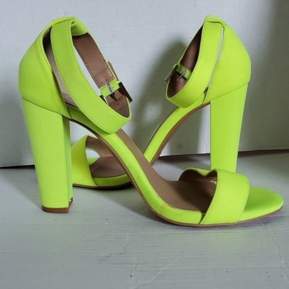Torrid Neon Heels Pumps Shoes Sandals Ankle Strap Tapered Heel Women's WOMANS 12 - Picture 6 of 16